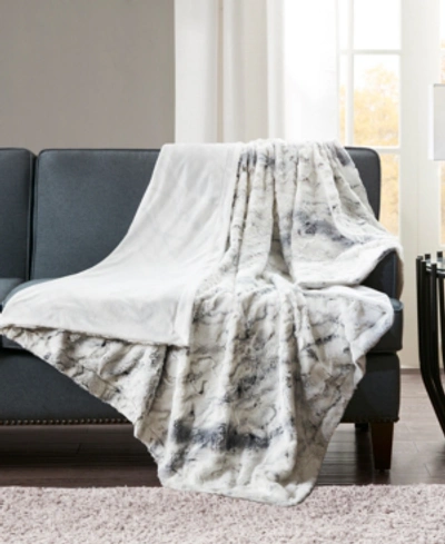 Madison Park Sachi Faux-fur Throw, 60" X 70" In Gray