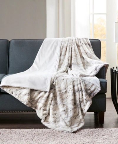 Madison Park Sachi Faux-fur Throw, 60" X 70" In Natural