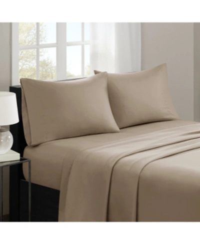 Madison Park 3m-microcell Solid 4-pc. Sheet Set, California King In Khaki