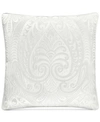 J Queen New York Bianco Embroidered Decorative Pillow, 18" X 18" In White