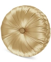 J Queen New York Satinique Tufted Decorative Pillow, 15" Round In Gold