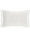 J Queen New York Bianco Boudoir Decorative Pillow, 15" X 21" In White