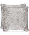 J Queen New York La Scala Decorative Pillow, 20" X 20" In Silver