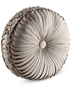 J Queen New York Astoria Tufted Decorative Pillow, 15" Round In Sand