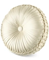 J Queen New York Marquis Tufted Decorative Pillow, 15" Round In Cream