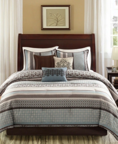 Madison Park Princeton 7-pc. Queen Comforter Set Bedding In Blue