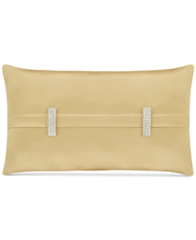 J Queen New York Satinique Decorative Pillow, 12" X 20" In Gold