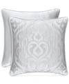 J Queen New York Astoria Decorative Pillow, 18" X 18" In White