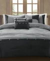 Madison Park Boone Microsuede 7-pc. California King Comforter Set Bedding In Grey
