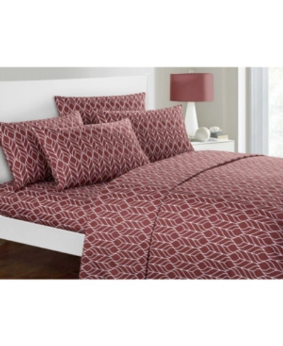 Chic Home Fallen Leaf 6-pc Queen Sheet Set Bedding In Brick