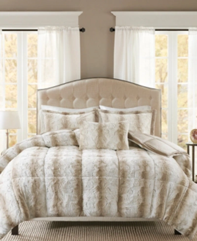 Madison Park Zuri Faux-fur 4-pc. Comforter Set, Full/queen In Sand