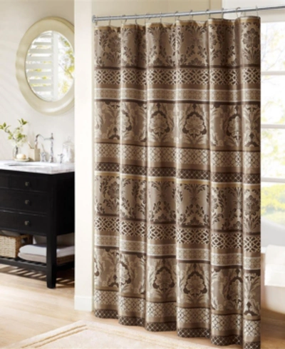 Madison Park Bellagio Jacquard Shower Curtain, 72" X 72" In Taupe
