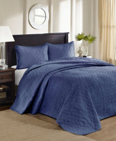 Madison Park Quebec Quilted 3-pc. Bedspread Set, King In Navy