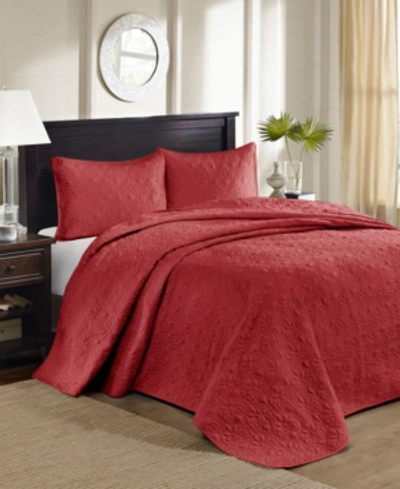 Madison Park Quebec Quilted 3-pc. Bedspread Set, Queen In Red