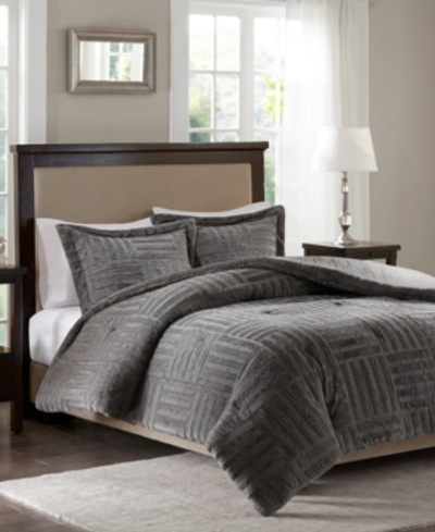 Madison Park Arctic 3-pc. Faux Fur Comforter Set, Full/queen In Grey