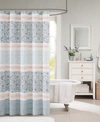 Madison Park Dawn Cotton Shower Curtain, 72" X 72" In Blue