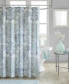 Madison Park Isla Cotton Shower Curtain, 72" X 72" In Blue