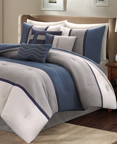 Madison Park Palisades 7-pc. California King Comforter Set Bedding In Blue