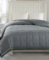 Madison Park Windom Lightweight Down Alternative Satin Trim Blanket, King In Charcoal
