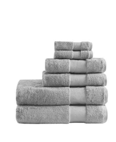 Madison Park Turkish Cotton 6-pc. Bath Towel Set Bedding In Silver