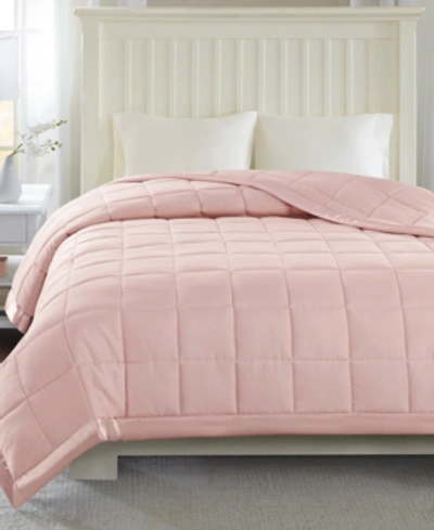 Madison Park Windom Lightweight Down Alternative Satin Trim Blanket, Full/queen In Blush
