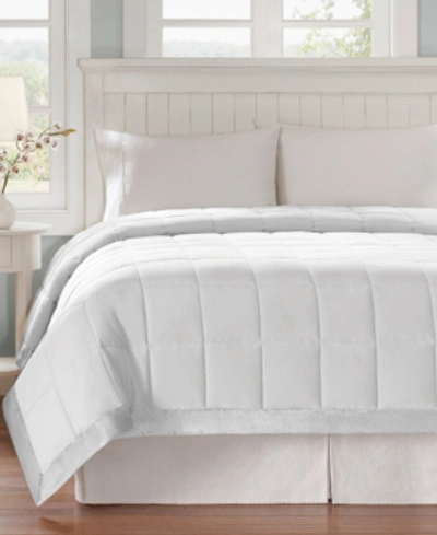 Madison Park Windom Lightweight Down Alternative Satin Trim Blanket, King In White