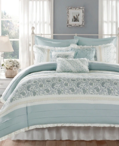 Madison Park Dawn Reversible 9-pc.duvet Cover Set, Queen In Blue