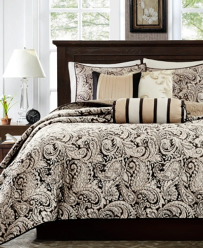 Madison Park Adeline Paisley 6-pc. Quilt Set, King/california King In Black