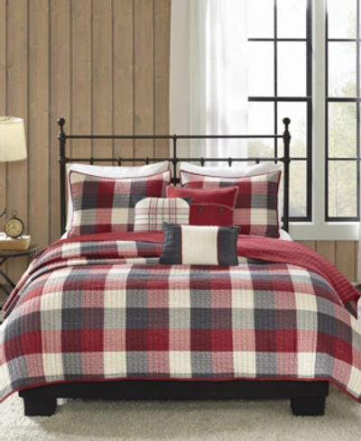 Madison Park Ridge Herringbone 6-pc. Quilt Set, King/california King In Red