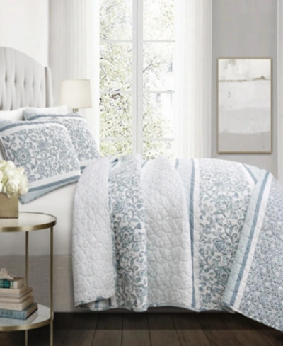 Lush Decor Nisha 3-pc Set King Quilt Set In Blue