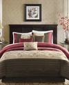 Madison Park Serene 7-pc. California King Comforter Set Bedding In Red