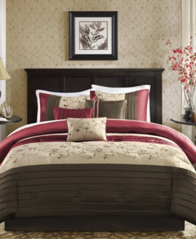 Madison Park Serene 7-pc. California King Comforter Set Bedding In Red
