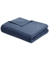 Madison Park Freshspun Basketweave Cotton Blanket, King In Navy
