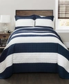 Lush Decor New Berlin Stripe 2-pc Set Twin Quilt Set In Navy