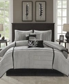 Madison Park Dune 7-pc. Faux-suede King Comforter Set Bedding In Grey