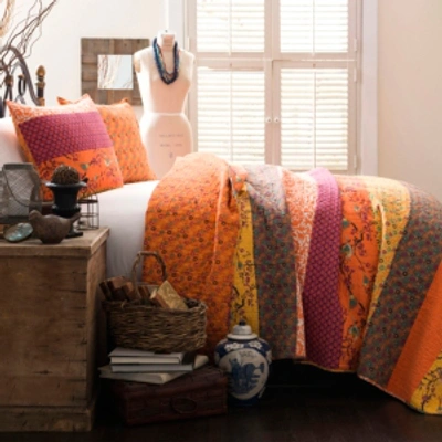 Lush Decor Royal Empire 3-piece Reversible King Quilt Set In Tangerine