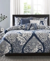 Madison Park Vienna 6-pc. Duvet Cover Set, King/california King In Indigo