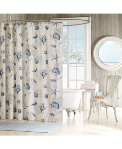 Madison Park Bayside Seashell Shower Curtain, 72" X 72" In Blue