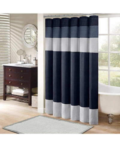 Madison Park Amherst Shower Curtain, 72" X 72" In Navy