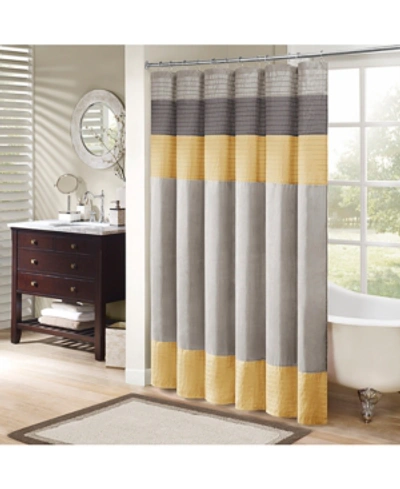Madison Park Amherst Shower Curtain, 72" X 72" In Yellow