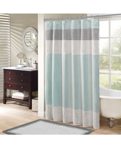 Madison Park Amherst Shower Curtain, 72" X 72" In Aqua