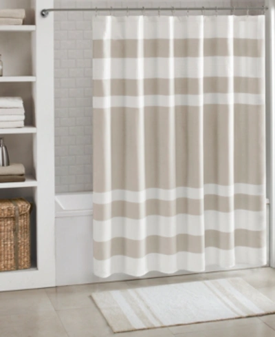 Madison Park Spa Waffle 3m-scotchgard Shower Curtain, 72" X 72" In Taupe