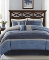 Madison Park Collins Faux-suede 7-pc. Comforter Set, California King In Navy