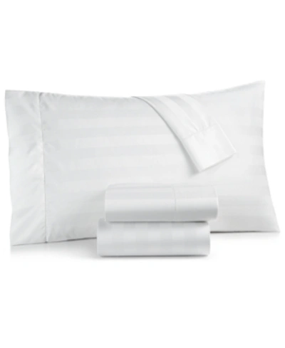 Charter Club Damask 1.5" Stripe Extra Deep Pocket 550 Thread Count 100% Cotton 4-pc. Sheet Set, Queen, Created Fo In White