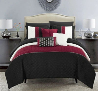 Chic Home Osnat 10-pc Queen Comforter Set Bedding In Black