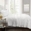 LUSH DECOR POM POM STRIPE 3-PIECE FULL/QUEEN WHITE QUILT SET