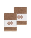 Linum Home Noah 2-pc. Embellished Washcloth Set Bedding In Brown