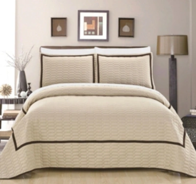 Chic Home Birmingham 3 Piece King Quilt Set Bedding In Beige