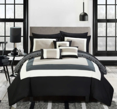 Chic Home Jake 10-pc Queen Comforter Set Bedding In Black