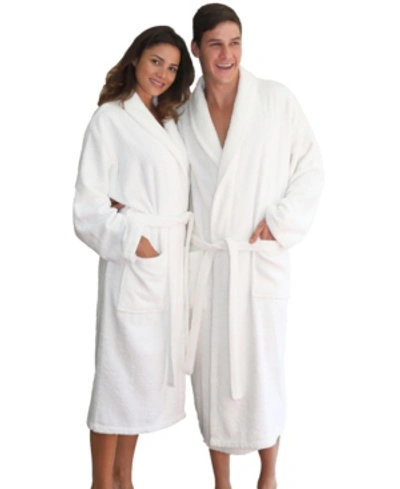 Linum Home Unisex 100% Turkish Cotton Terry Bath Robe In White